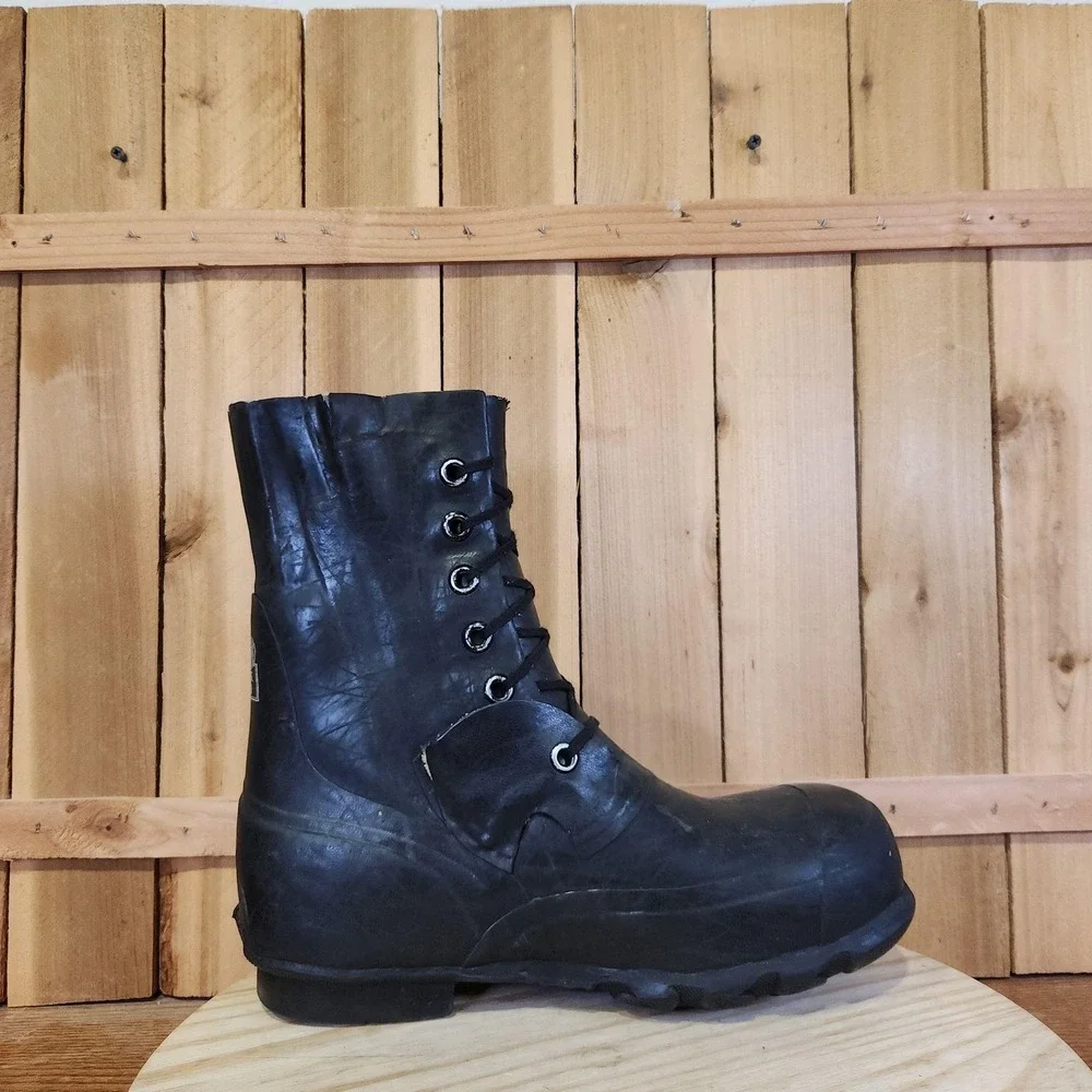 Vintage Bristolite Military Mickey Mouse Rubber Boots Mens 9R Black Cold Weather